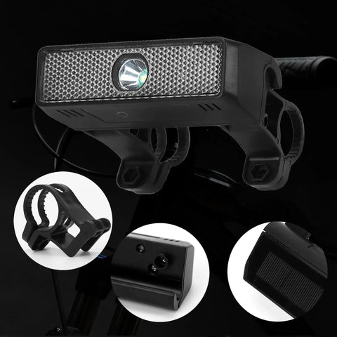 Solar Powered Bike Light With Auto On Off Sensor Front LED Cycling Lamp For Night Riding Safety And Bright Flash Modes A Must Have For City And Trail Cyclists All Weather Ready For Real