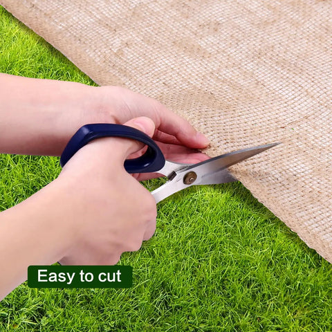 40 Inch By 30 Feet Garden Burlap Roll For Landscaping Outdoor Planting Mulch Weed Barrier Erosion Control Natural Jute Fabric cut with scissors