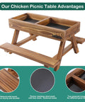 No Waste Chicken Feeders And Waterers Kit With Picnic Table Includes Two Water Feeders Handmade Wooden Chicken Coop Supplies