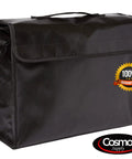 Fireproof Document Bag With Shoulder Strap, Waterproof Money And Passport Organizer, Large Fireproof Pouch, Black