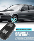 Two Pack 315MHz BMW Keyless Entry Remote Fob Replacements For 1 3 5 6 Series 2006 Through 2014 With 3 Buttons And Door Key 46 Chip