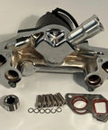 Badass High Flow Aluminum Electric Water Pump For Ls1 Ls2 Ls3 Ls6 Engines Featuring Chrome Polished Finish and accessories.
