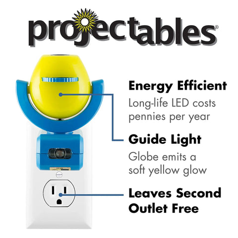 Paw Patrol Led Night Light Projector With Dusk To Dawn Sensor Plug In Six Character Projections showing energy efficient features.