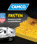 Built Tough Heavy Duty Polymer Rv Leveling Blocks 10 Pack With Quad Grid Traction for stable RV support on slopes.