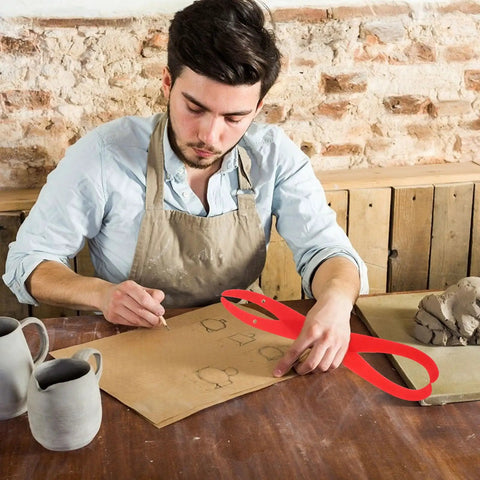 12.2 Inch Bent Leg Caliper Measuring Tool With Red Plastic Pottery Gauge Ruler For Clay Sculpting And Ceramics Dead On Precision And Legit Heavy Hitter Build To Crush Every Studio Session