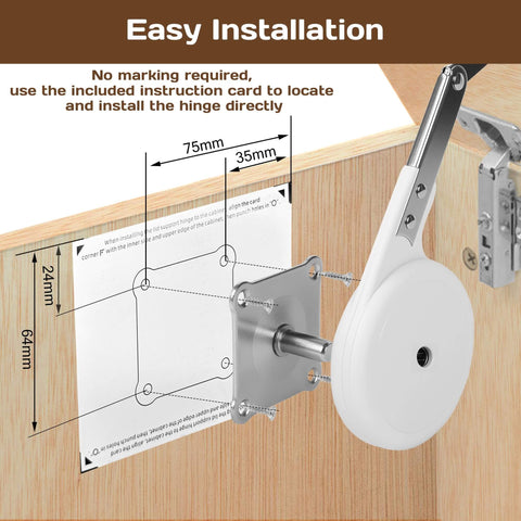 2 Pack Soft Close Hinges For Toy Boxes And Chests Heavy Duty Lid Support installed on wooden trunk