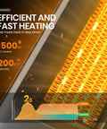 Smart Indoor Space Heater with Wi Fi and Voice Control 1500W Portable Electric Heater showing efficient heating element.