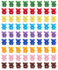 Super Cool Rainbow Counting Bears Set With Nine Rad Colors Perfect For Toddler Math Manipulatives And Preschool Activities Totally Kid Approved Educational Classroom Toys, various colored plastic bears laid out in rows.