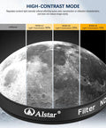 Two Inch Moon Filter Kit For Telescopes With ND96 0.9 0.6 0.3 Neutral Density Filters showing lunar contrast enhancement