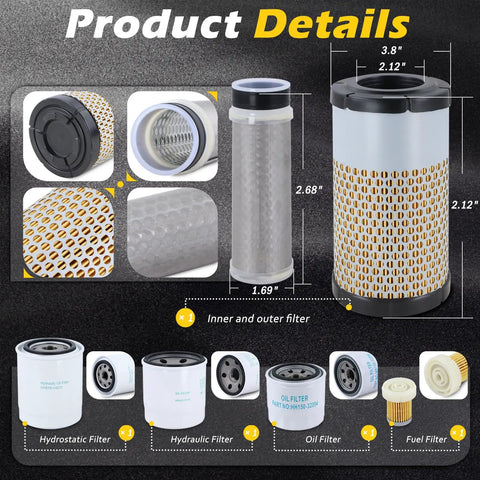 All In One Filter Kit For RTV X Series Utility Vehicles Replacement For Oil Fuel Air Hydraulic And Hydrostatic Filters shown