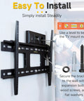 TV Wall Mount Hardware Kit With Lag Bolts And Drill Bits For Concrete Wood Brick And Drywall with bubble level and installation.