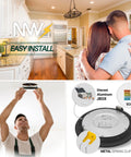 Installation of 4 Inch Black Gimbal LED Recessed Lighting Kit With Slick Adjustable Lens For Sloped Ceilings shown in home setting