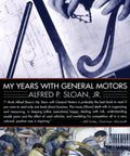 My Years With General Motors By Alfred P Sloan Business Management Classic Leadership Guide cover with hand drafting on blueprint.