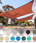20x26 Ft Sun Shade Sail Canopy For Outdoor Patio And Deck In Rust Red Rectangle Shade Cloth Made From 185GSM HDPE With 95 Percent UV Block
