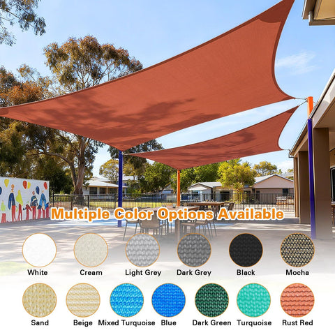 20x26 Ft Sun Shade Sail Canopy For Outdoor Patio And Deck In Rust Red Rectangle Shade Cloth Made From 185GSM HDPE With 95 Percent UV Block
