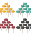 Pro Grade All In One 40 Piece Buffing And Grinding Kit with double layer pads in yellow, green, red, and black in pyramid arrangement