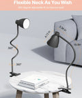 Clip On Desk Lamp With Five Color Modes And Stepless Dimming For Reading And Work 10W 38 LED Clamp Light side view