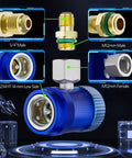 R1234YF Quick Coupler Kit Set of 2 showing high and low side adapters with quarter inch fittings for air conditioning service.