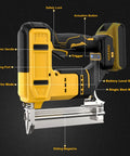 Heavy Duty Cordless Brad Nailer And Staple Gun Combo for Precision Trim Work, featuring ergonomic handle and sliding magazine.