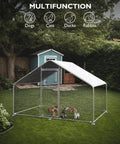 Walk In Chicken Coop For Hens With Waterproof UV Resistant Cover And Reinforcing Ribs in a backyard with animals