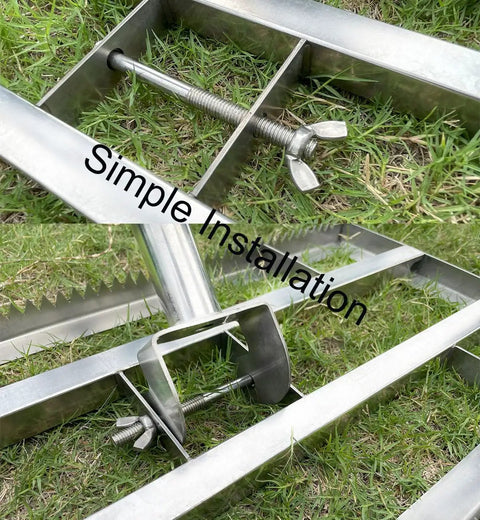 Pro Grade 2 In 1 Lawn Leveling Rake With Double Sided Design And Serrated Edge, 70 Inch Adjustable Stainless Steel Garden Rake tool parts