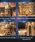Epic Enchanted Castle Clockwork 3D Wooden Puzzle Kit 1000 Piece For Adults And Teens 14 Plus DIY Mechanical Puzzle Set, tower detail