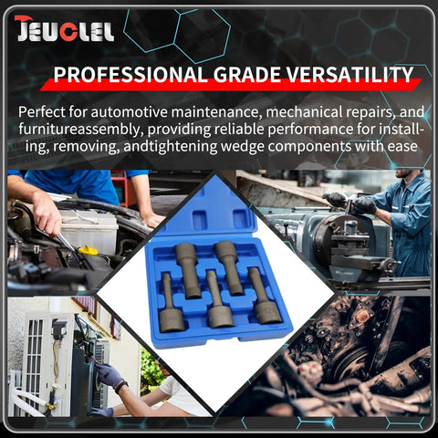 Five Piece Half Inch Drive Impact Wedge Proof Extractor Set For Bolt Removal And Safe Disassembly Extended Reach Design For Hard To Reach Fasteners For Tough Jobs, 5-piece set in blue case
