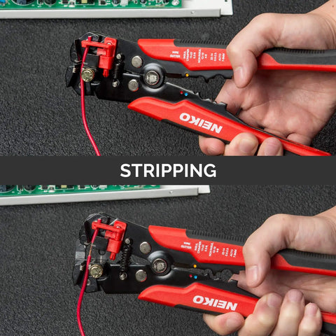 3 In 1 Automatic Wire Stripper Cutter And Crimping Tool With Self Adjusting Pliers For Copper And Aluminum Wires Up To 10 AWG in use