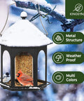 Durable Metal Bird Feeder For Outdoors Hanging With 3 Pound Seed Capacity, Squirrel Resistant And Rust Resistant, ideal for garden