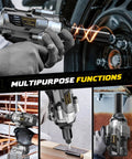 Bare Tool One Half Inch Cordless Impact Wrench, 1110 Ft-Lbs Brushless Motor in use for various DIY tasks