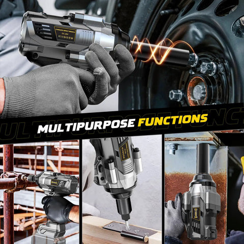 Bare Tool One Half Inch Cordless Impact Wrench, 1110 Ft-Lbs Brushless Motor in use for various DIY tasks