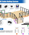 Level Up Your Home Game With This Solid 15 To 20 Ft Cable Railing Post Kit Including Four Adjustable Top Drilled Posts A Full Swageless Bundle And T316 Stainless Steel Wire Rope To Snap Together Quick For Your Porch Or Patio Area.