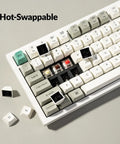True Flex Full Size Custom Mechanical Keyboard With Hot Swappable Gateron Browns Qmk Via Firmware Bluetooth And 2.4Ghz Wireless Typing Rig RGB backlit keys and removable switches
