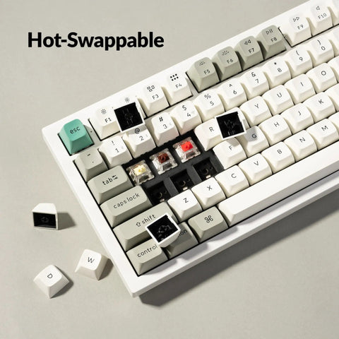 True Flex Full Size Custom Mechanical Keyboard With Hot Swappable Gateron Browns Qmk Via Firmware Bluetooth And 2.4Ghz Wireless Typing Rig RGB backlit keys and removable switches