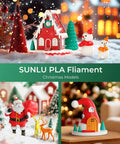 SUNLU PLA Filament bundle, 1.75mm, 8x250g spools in white, red, orange, yellow, green, blue, cyan, purple, vacuum packed