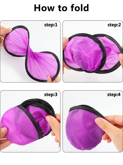 Step-by-step guide on folding the Twenty Four Pack Foldable Handheld Fans With Matching Bags Assorted Colors.