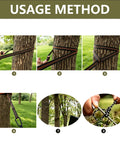Step-by-step setup of All In One Camping Hammock With Mosquito Net And Rain Fly Tarp on tree for outdoor adventures.