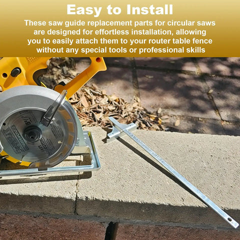 Heavy Duty Rip Fence Guide For Circular Saws Built Tough As Nails and Rock Solid For Pinpoint Alignment Heavy Saw Jig Accessory on a work surface.