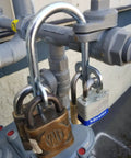 Heavy Duty Multi User Padlock Holder Provides Solid Gate Or Door Security Supports Four Independent Keys Ditch The Chain Link Hassle For A Top Shelf Setup Today with multiple locks on a pipe.