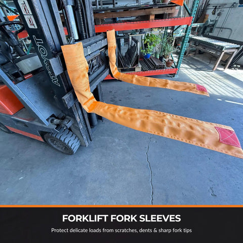 Kickass High Visibility Nylon Forklift Sleeve Delivers Top Shelf Guard For Delicate Loads While Giving A Non Slip Grip And An Easy As Pie Install On Forks Measuring Three To Six Inches Wide