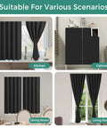 Blackout Curtain Set Two Panels 52 Inch Wide By 54 Inch Long Light Blocking Drapes for Kitchen, Cabinet, Dining Room, Living Room