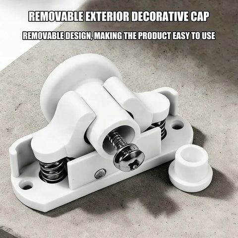 Durable Nylon Door Retainer Catch Clips For Caravans And Motorhomes featuring a removable decorative cap for easy installation.
