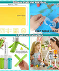 Silicone craft mat 40x30cm and 4 pack cup drying rack shown with kids crafting tumblers using Six Cup Tumbler Turner For Crafts Two Way Spinner Machine Kit With Pro Grade Independent Switches For DIY Glitter Epoxy Resin Tumblers And Multi Tumbler Projects.
