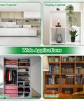 Image of various cabinets: kitchen, display, wardrobe, and bookshelf showcasing Top Shelf Spring Loaded Shutter Repair Pins 60 Piece Set Black Durable Steel Replacement Fasteners for home upgrades.