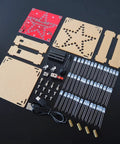 Components of the Star Shaped Soldering Practice Kit For Electronics DIY Projects With Colorful LED Flashing And Beep Music Entry Level MCU Training Kit For Beginners Two Sided Wiring Design Creative Present Or Gift