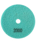 Pro Grade Polishing Pads Set For Wet And Dry Grinding green disc with "2000" grit mark
