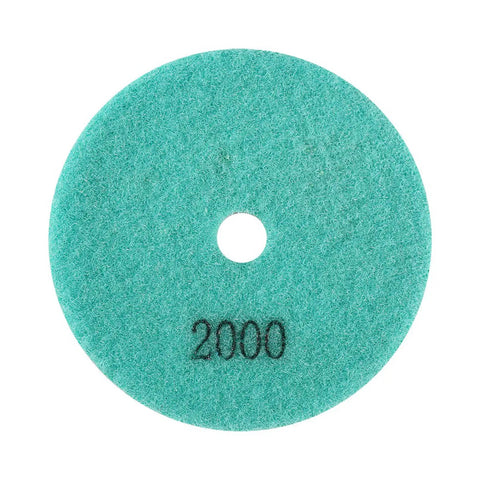 Pro Grade Polishing Pads Set For Wet And Dry Grinding green disc with "2000" grit mark