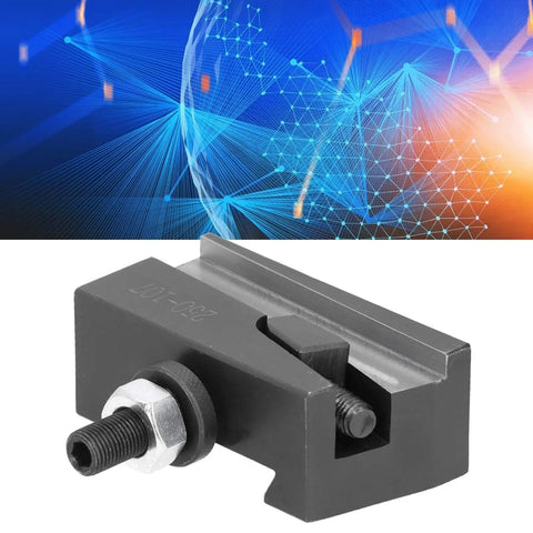 Heavy Duty High Carbon Steel Quick Change Tool Post Holder For Cnc Lathe, black tool holder with clamp for rapid swap setups.