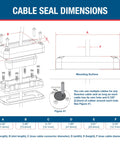 Technical dimensions diagram of Rectangle Cable Gland For Multi Cable Pass Through Boat Grade Waterproof Cable Clam CGM17PG.