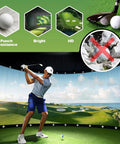 Golfer using 10x10 Ft Golf Simulator Impact Screen with Heavy Duty Hitting Border Pro Grade 600D for training indoors